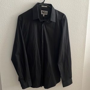 Mens dress shirt Express fitted M/15-15 1/2 black button up